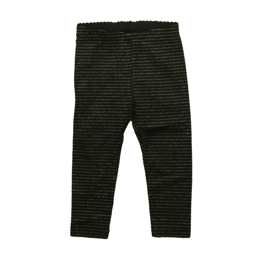 Tea Girls Black | Gold Stripe Leggings Size: 2T Black | Gold Stripe