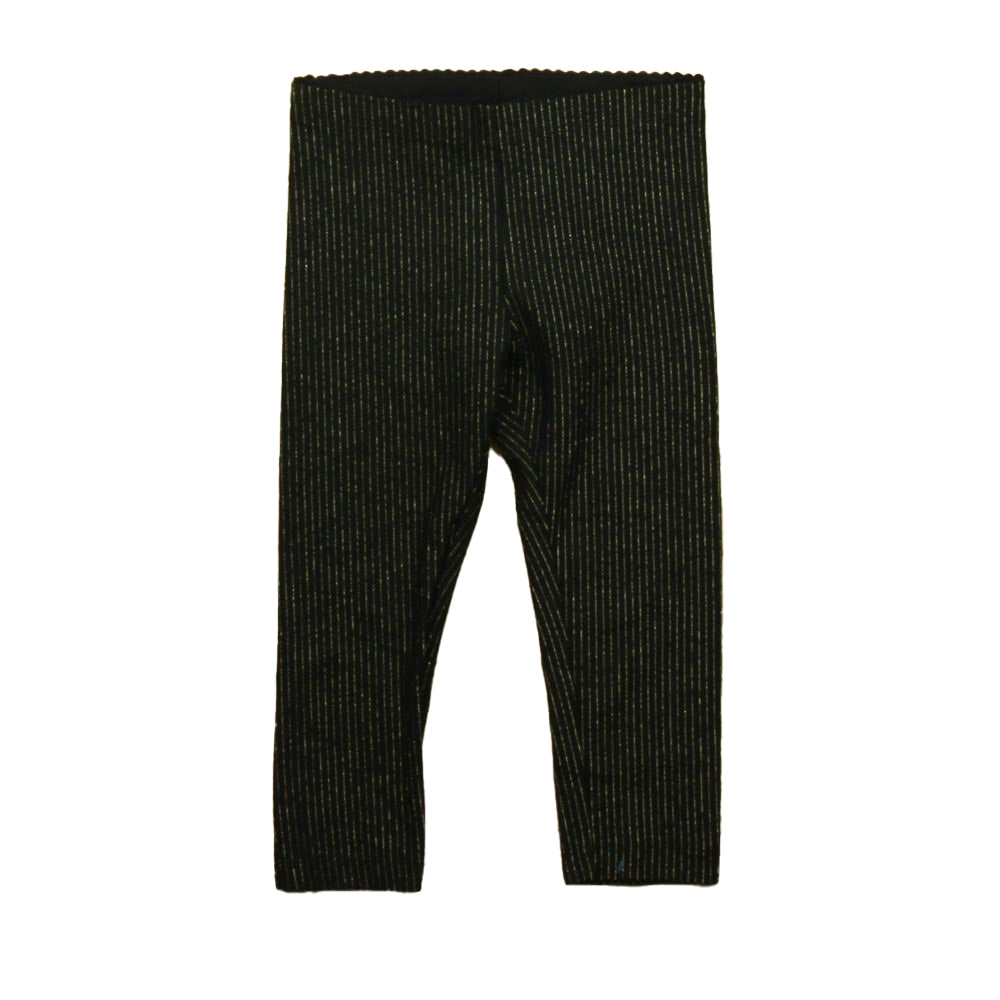 Tea Girls Black | Gold Stripe Leggings Size: 2T Black | Gold Stripe