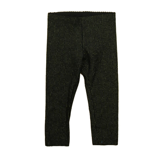 Tea Girls Black | Gold Stripe Leggings Size: 2T Black | Gold Stripe