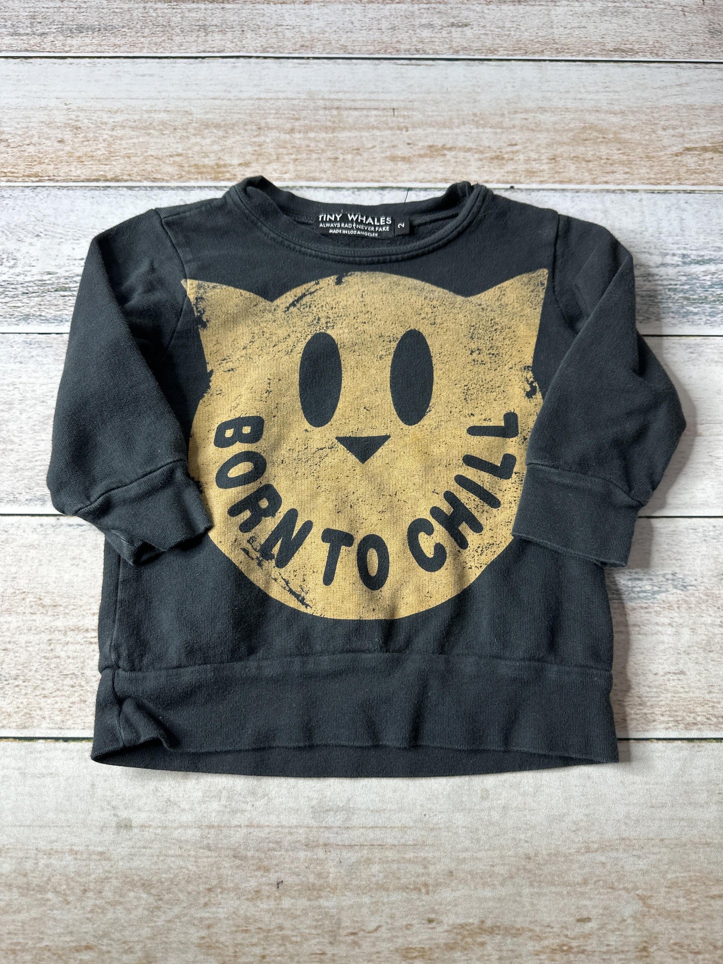 Tiny Whales Unisex Black | Graphic Sweatshirt Size: 2T Black | Graphic