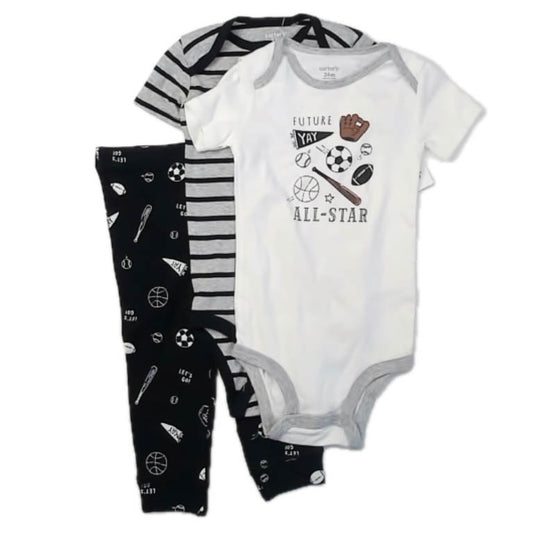 Carter's Boys Black | Gray Football Apparel Sets Size: 24 Months Black | Gray Football