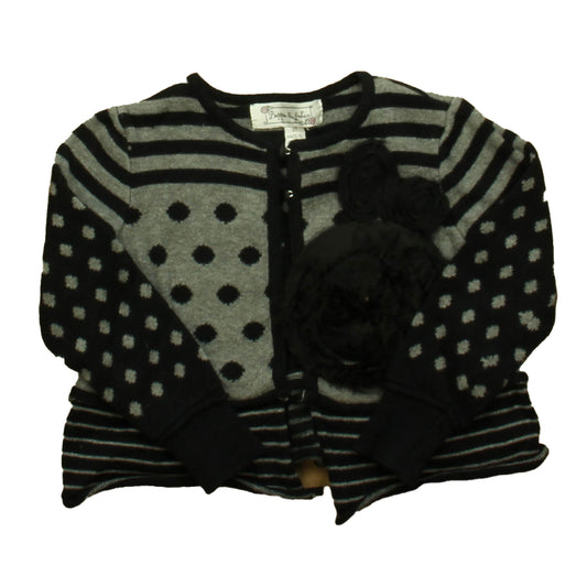 Pippa & Julie Girls Black | Gray Cardigan Size: 2T Black | Gray