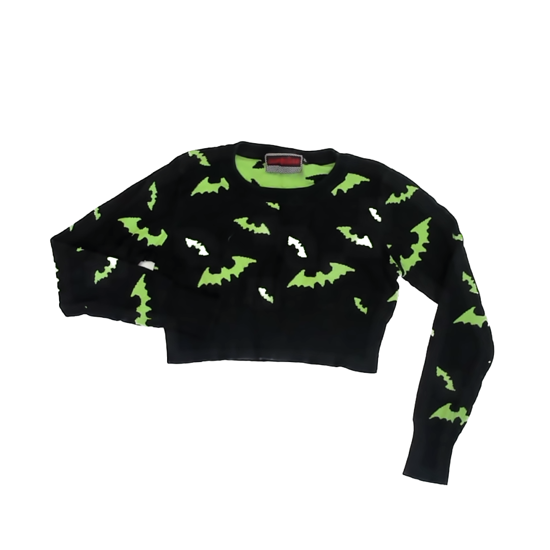 Jawbreaker Girls Black | Green Bats Sweater Size: Youth XL Black | Green Bats