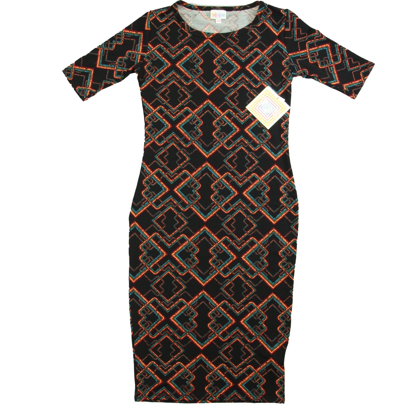 LuLaRoe Girls Black | Green | Orange Dress Size: XXS Black | Green | Orange