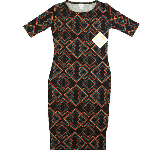 LuLaRoe Girls Black | Green | Orange Dress Size: XXS Black | Green | Orange