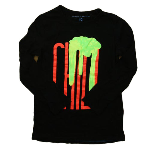 Rocket Of Awesome Boys Black | Green | Red Long Sleeve T-Shirt Size: 10 Years