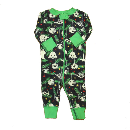 Star Wars for Hanna Andersson Boys Black | Green Star Wars 1-piece Non-footed Pajamas Size: 6-9 Months Black | Green Star Wars