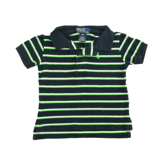 Polo by Ralph Lauren Boys Black | Green | Stripes Polo Shirt Size: 12 Months Black | Green | Stripes