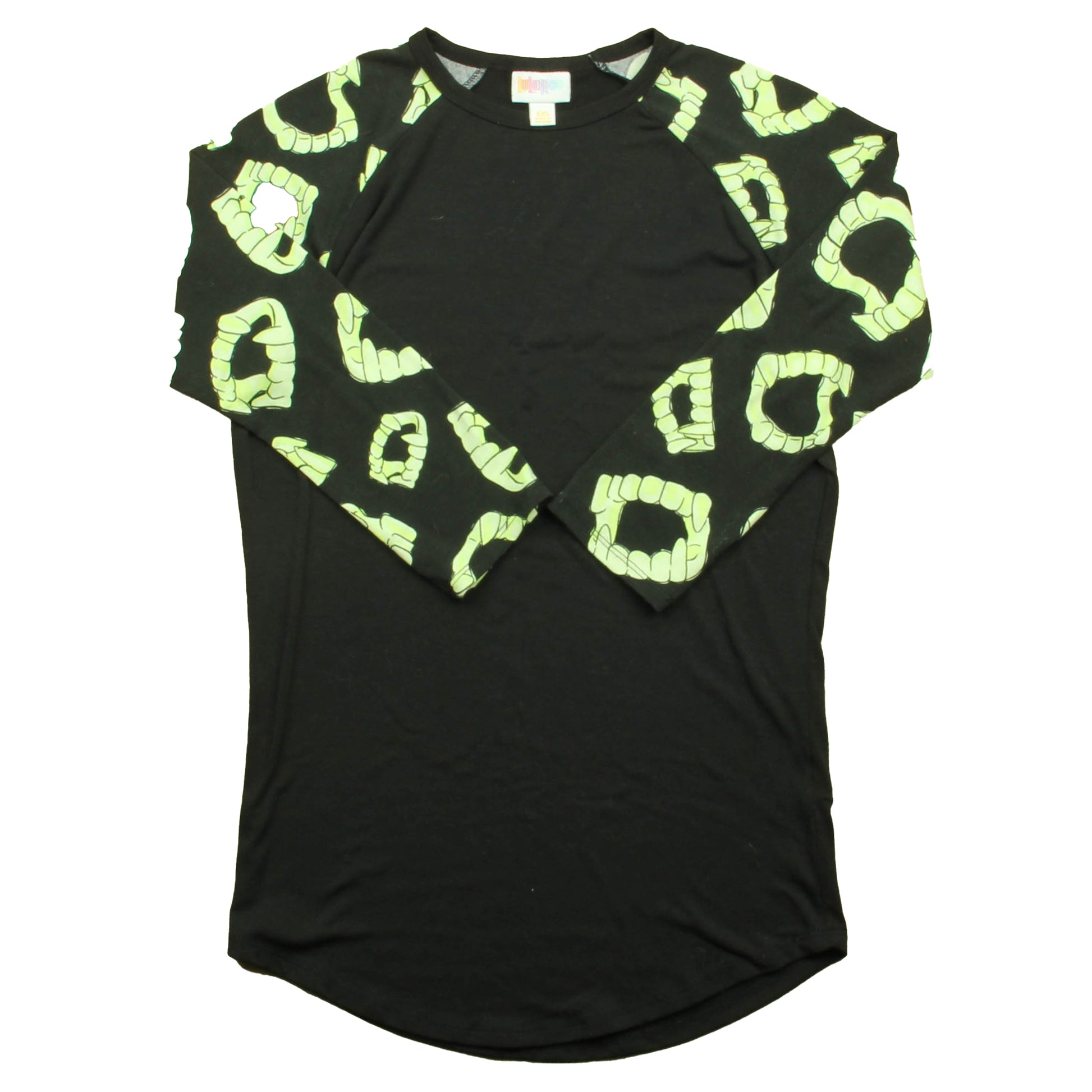 Lularoe Girls Black | Green Long Sleeve Shirt Size: Junior XXS Black | Green