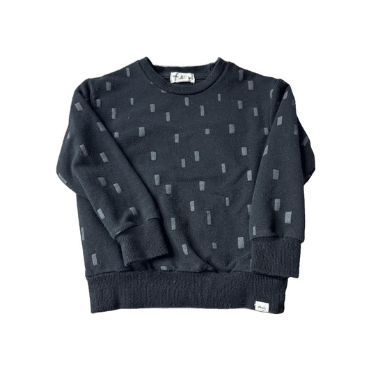 Miles Boys Black | Grey | Pattern Sweatshirt Size: 2T Black | Grey | Pattern