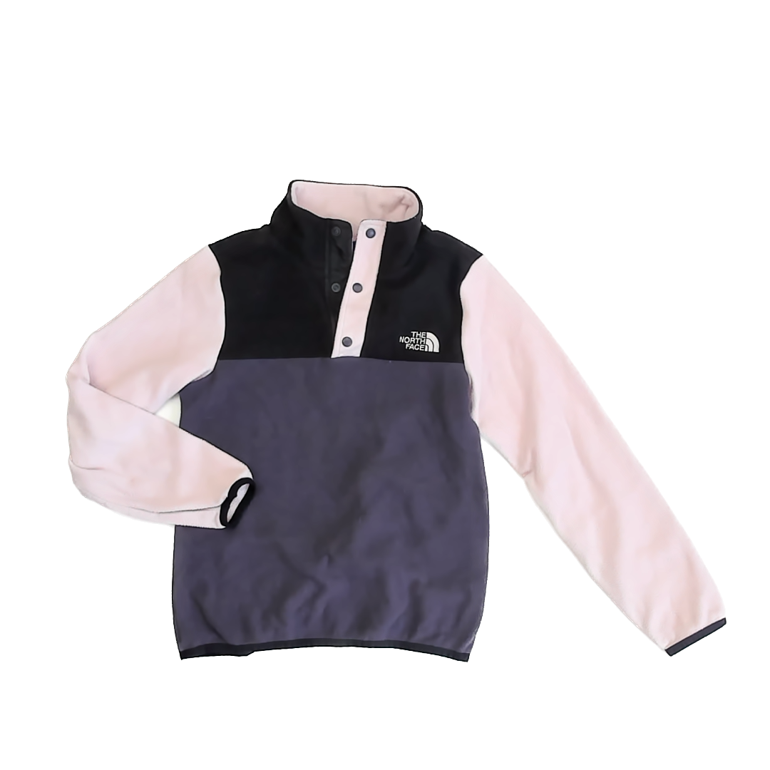 The North Face Girls Black | Grey | Pink Fleece Size: S (7-8 Years) Black | Grey | Pink