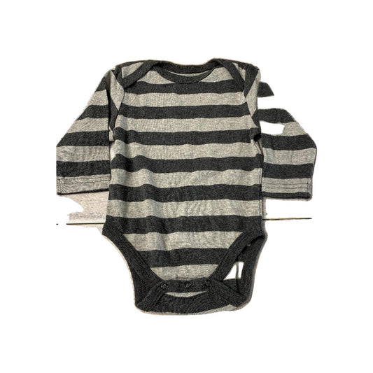 Leveret Unisex Black | Grey | Stripe Onesie Size: 3-6 months Black | Grey | Stripe