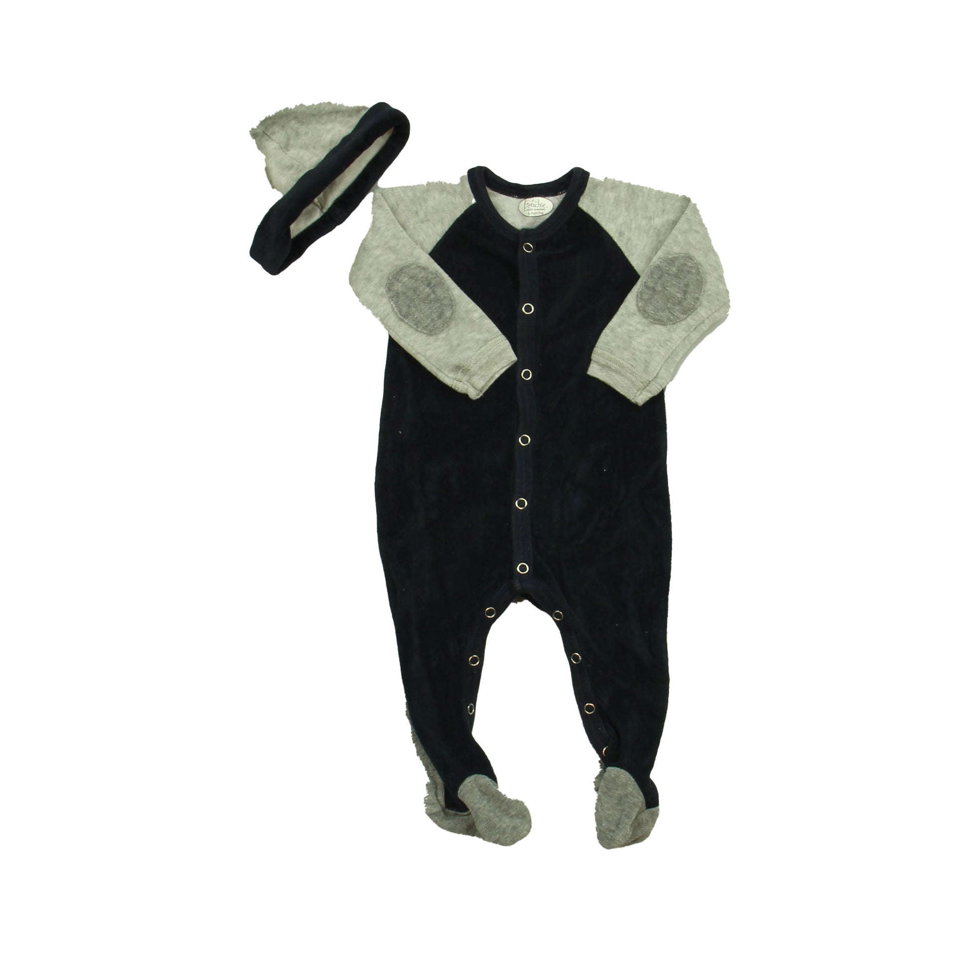Frenchie Boys Black | Grey Long Sleeve Outfit Size: 6 Months Black | Grey