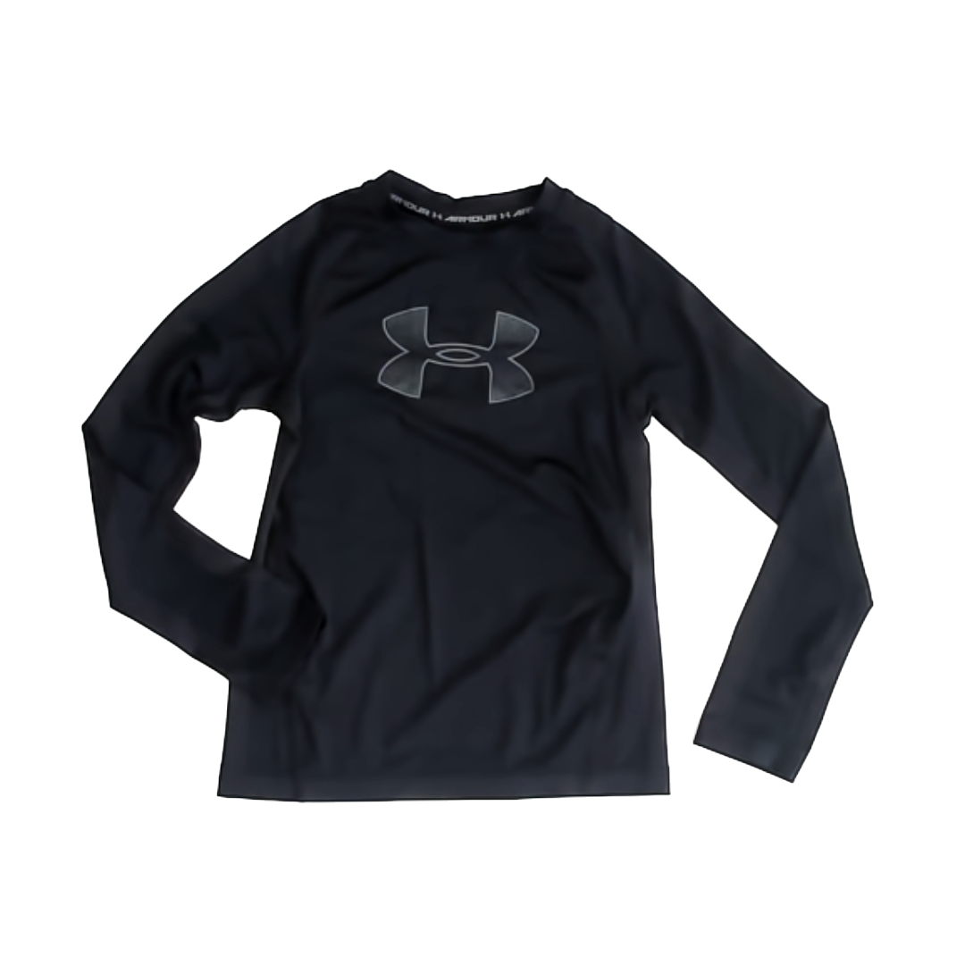 Under Armour Boys Black | Grey Athletic Top Size: YXS (7 Years) Black | Grey