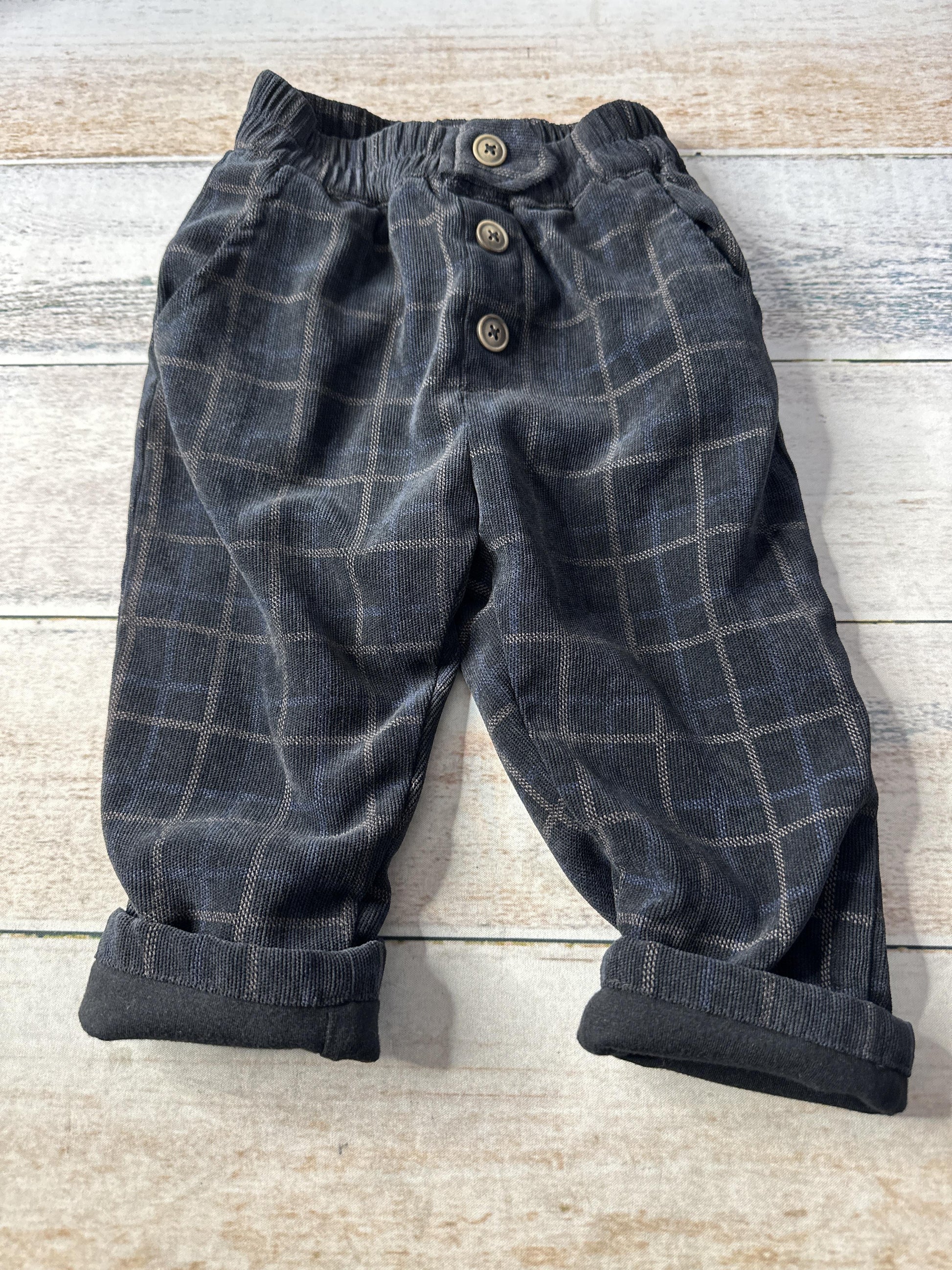 Zara Unisex Black | Grey Pants Size: 12-18 months Black | Grey
