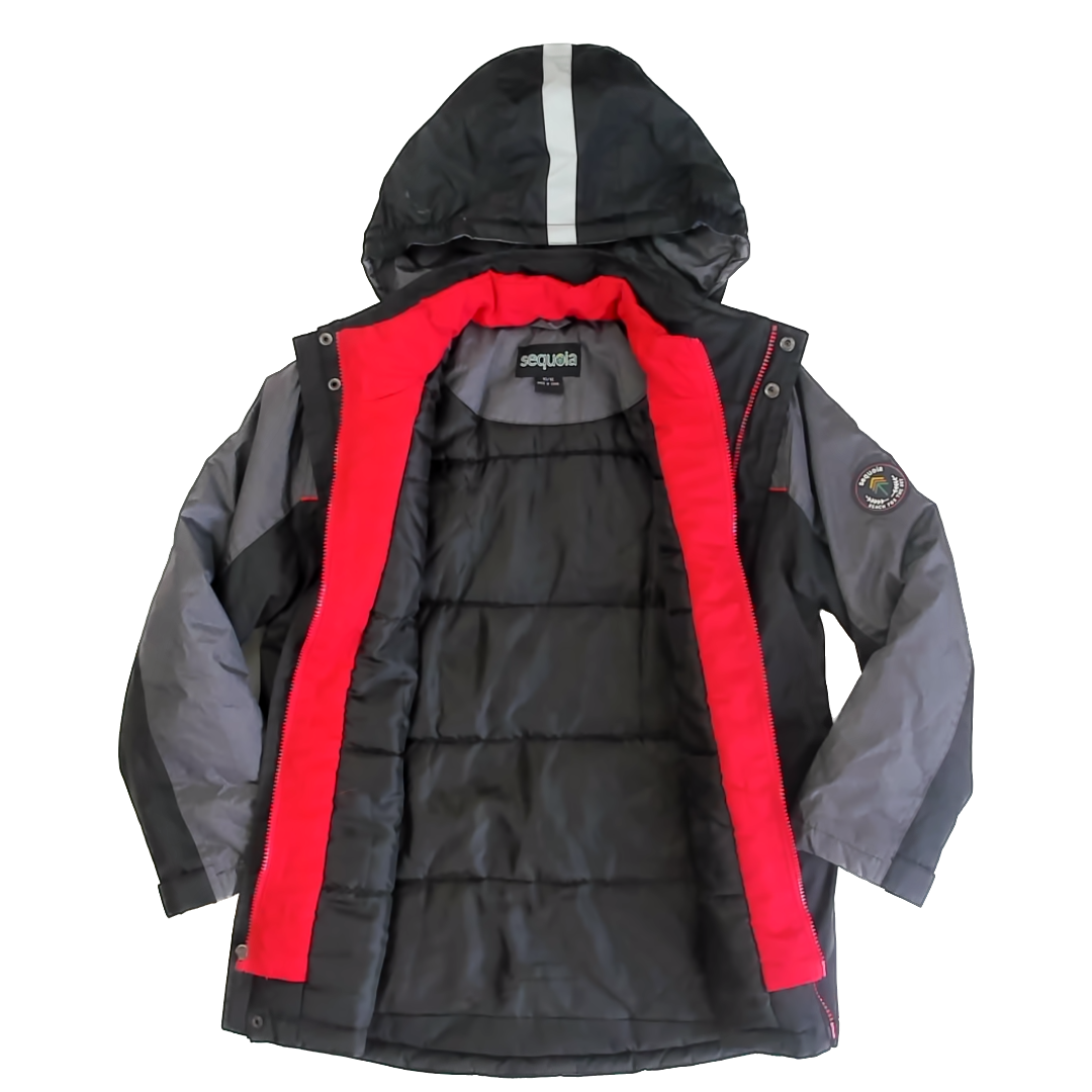 Sequoia Boys Black | Grey Snow & Ski Coat Size: 12-14 Years Black | Grey