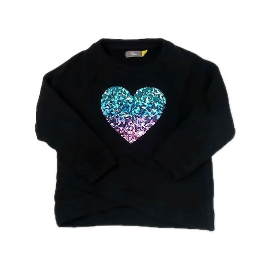 Rumi + Ryder Girls Black Heart Sweatshirt Size: 6-7 Years Black Heart
