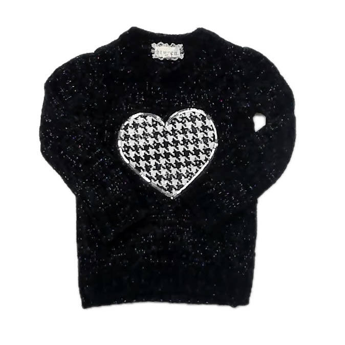 Btween Girls Black Heart Sweater Size: 3T Black Heart