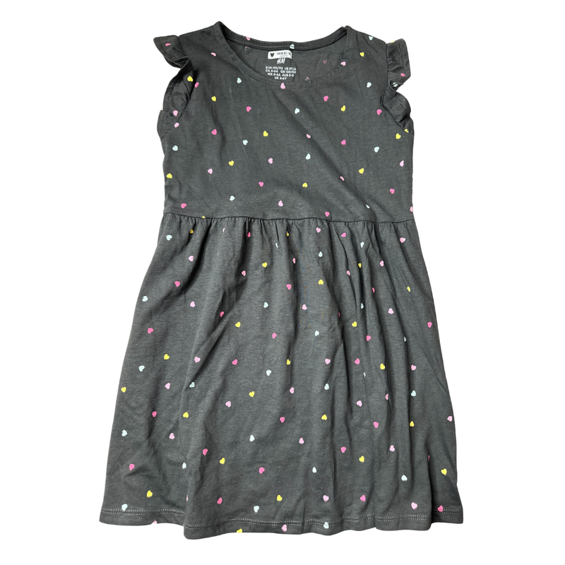 H&M Girls Black | Hearts Dress Size: 5T Black | Hearts