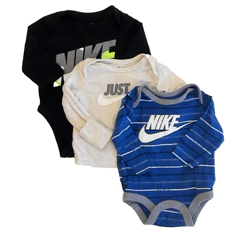 Nike Boys Black | Ivory | Blue Onesie Size: 3 Months Black | Ivory | Blue