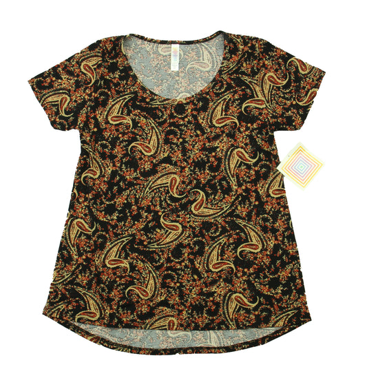 LuLaRoe Girls Black | Ivory Short Sleeve Shirt Size: Junior XS Black | Ivory