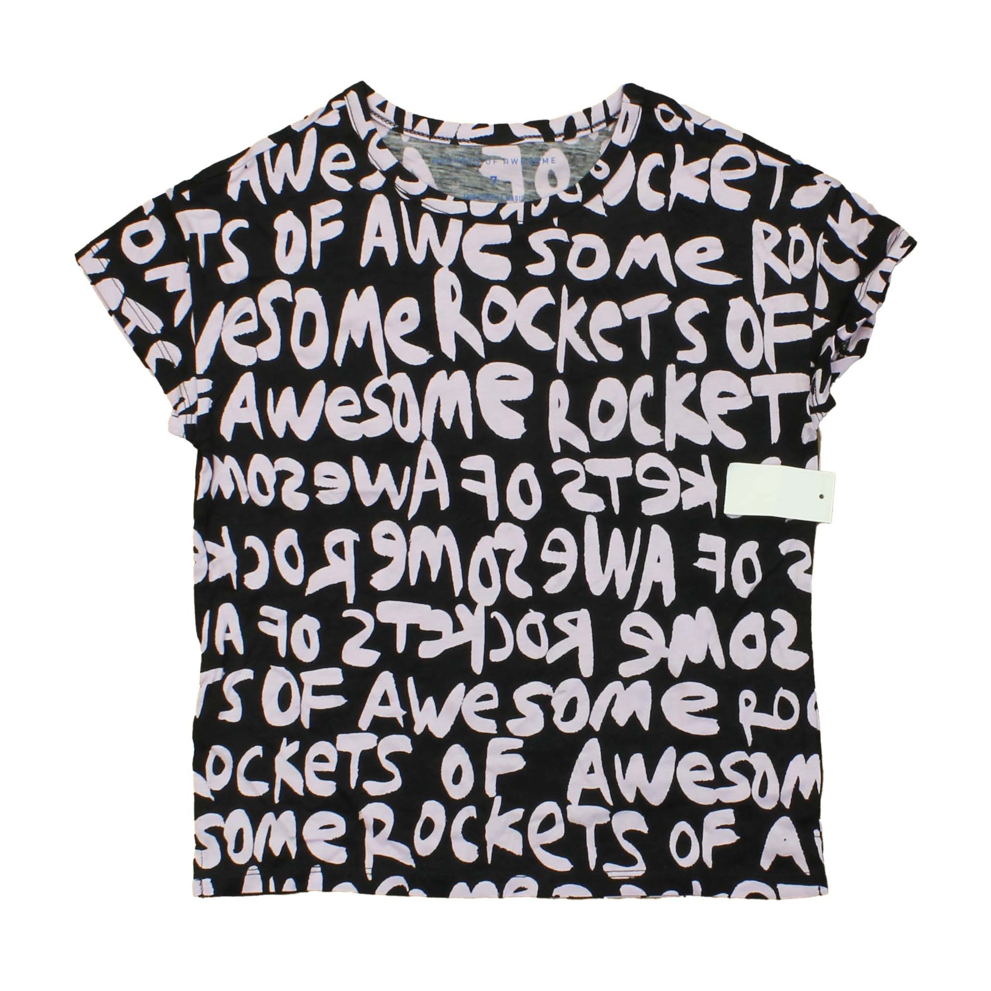 Rockets Of Awesome Girls Black | Lavender T-Shirt Size: Big Girl Black | Lavender