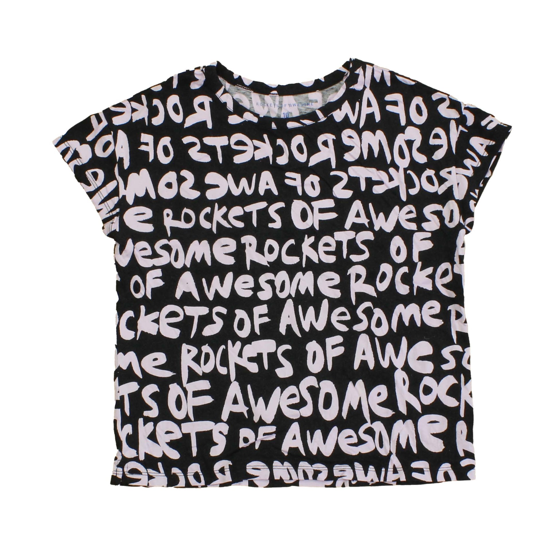 Rockets Of Awesome Girls Black | Lavender T-Shirt Size: Big Girl Black | Lavender