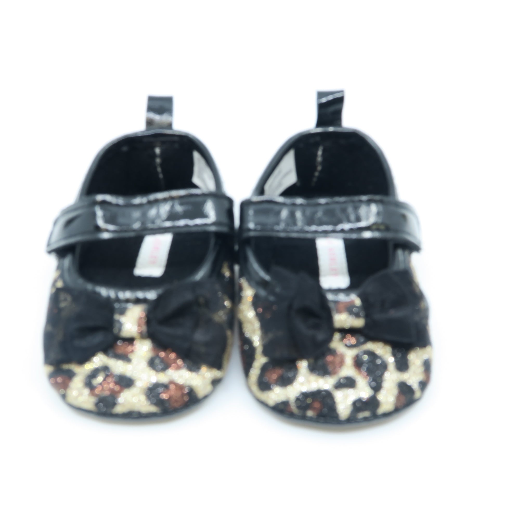 Laura Ashley Girls Black Leopard Shoes Size: 2 Infant Black Leopard