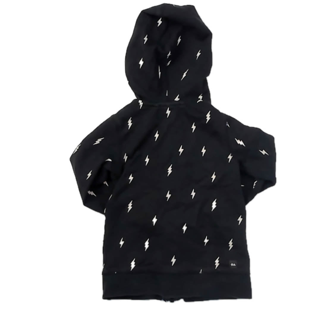 Tea Collection Girls Black Lightening Bolts Hoodie Size: 3T Black Lightening Bolts