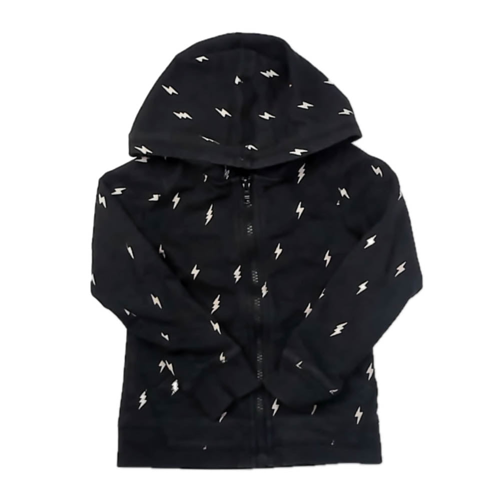 Tea Collection Girls Black Lightening Bolts Hoodie Size: 3T Black Lightening Bolts