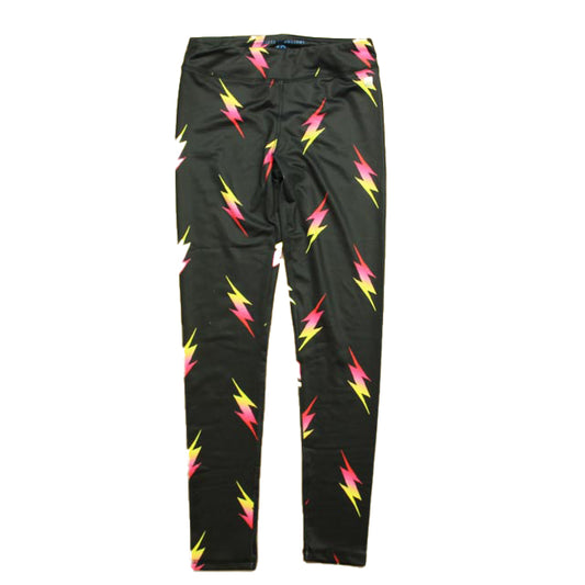 Rockets Of Awesome Girls Black | Lightning Bolt Leggings Size: 10 Years