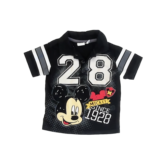 Disney Boys Black Mickey Polo Shirt Size: 24 Months Black Mickey