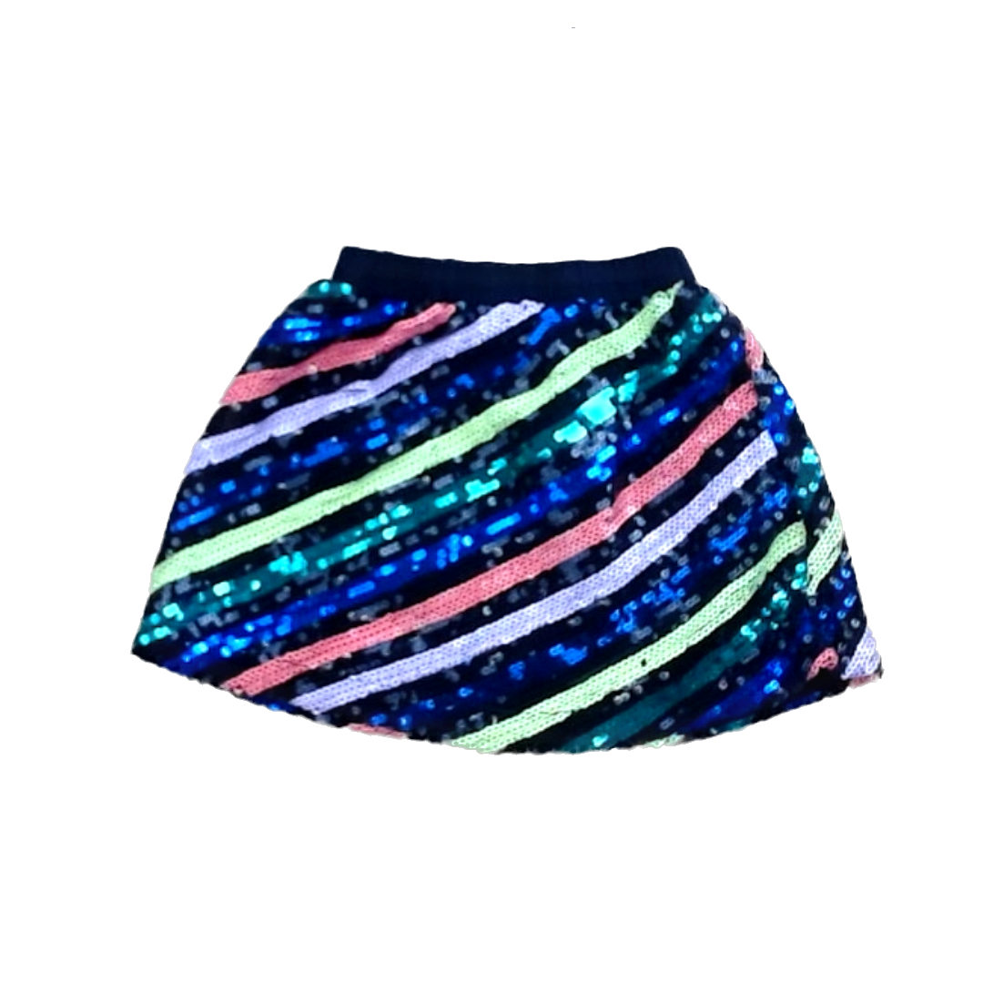 Rockets Of Awesome Girls Black | Multi Color Sequins Skirt Size: 4T Black | Multi Color Sequins