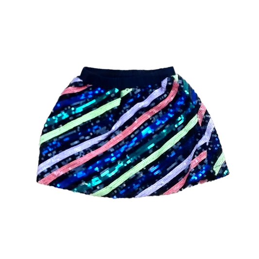 Rockets Of Awesome Girls Black | Multi Color Sequins Skirt Size: 4T Black | Multi Color Sequins