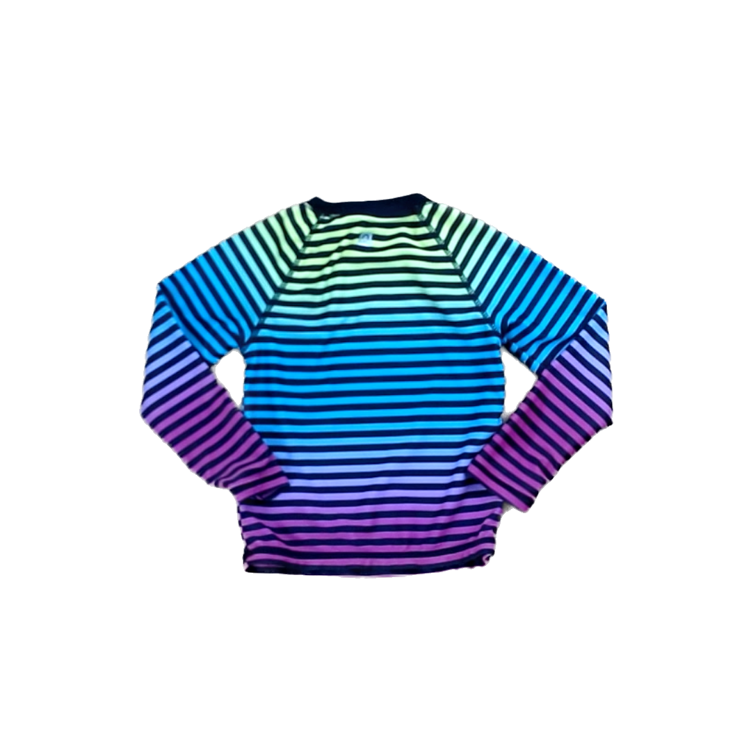 Rockets Of Awesome Boys Black | Multi Florescent Stripes Rashguard Size: 3T Black | Multi Florescent Stripes