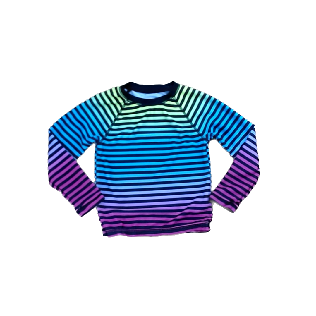 Rockets Of Awesome Boys Black | Multi Florescent Stripes Rashguard Size: 3T Black | Multi Florescent Stripes