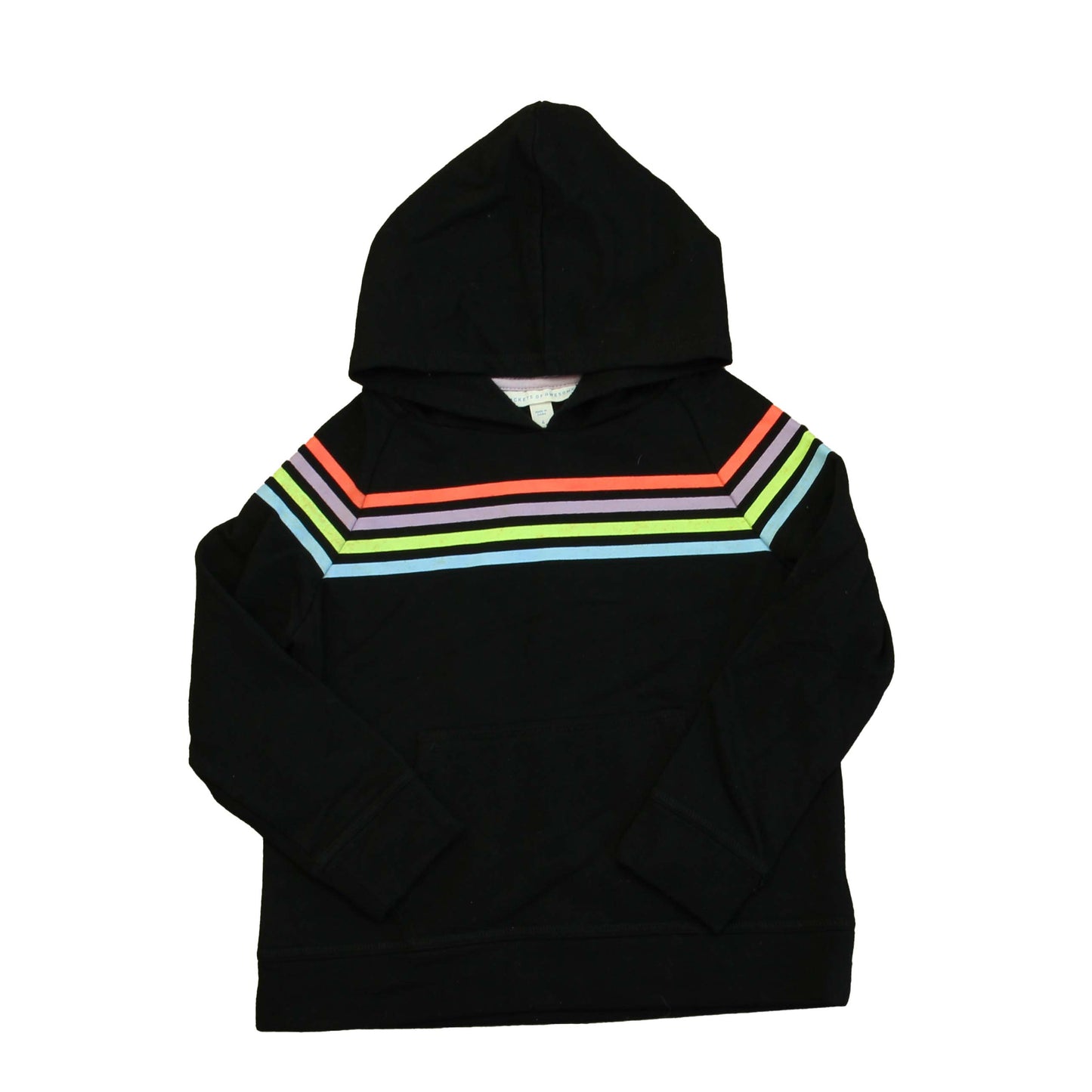 Rockets Of Awesome Girls Black | Multi | Stripes Hoodie Size: 4T