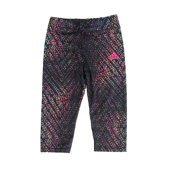 Adidas Girls Black Multi Athletic Pants Size: 4T Black Multi