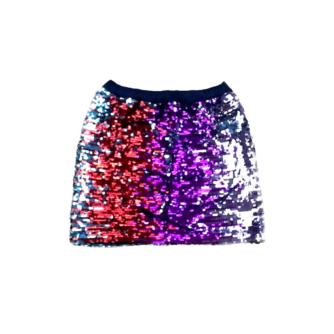Rockets Of Awesome Girls Black | Multicolor Sequins Skirt Size: 8 Years Black | Multicolor Sequins