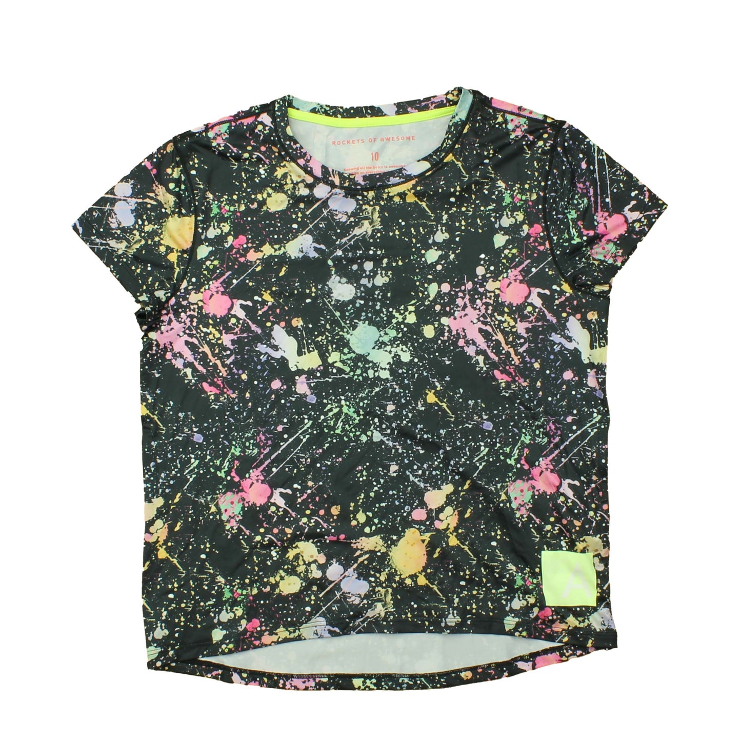 Rockets Of Awesome Girls Black | Multicolor | Splatter Athletic Top Size: 10 Years