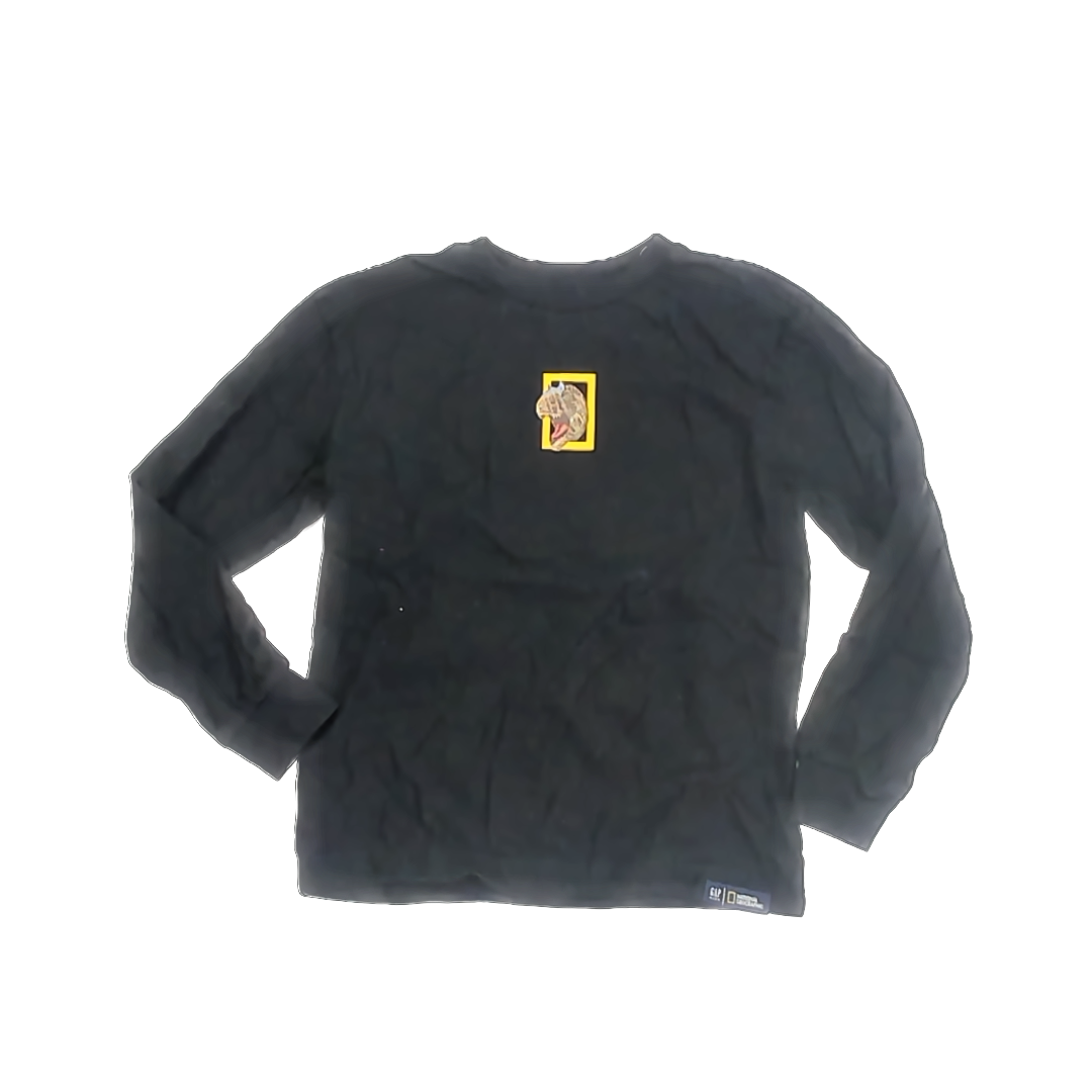 Gap Boys Black Nat Geo Long Sleeve T-Shirt Size: YM 10-12 Years Black Nat Geo