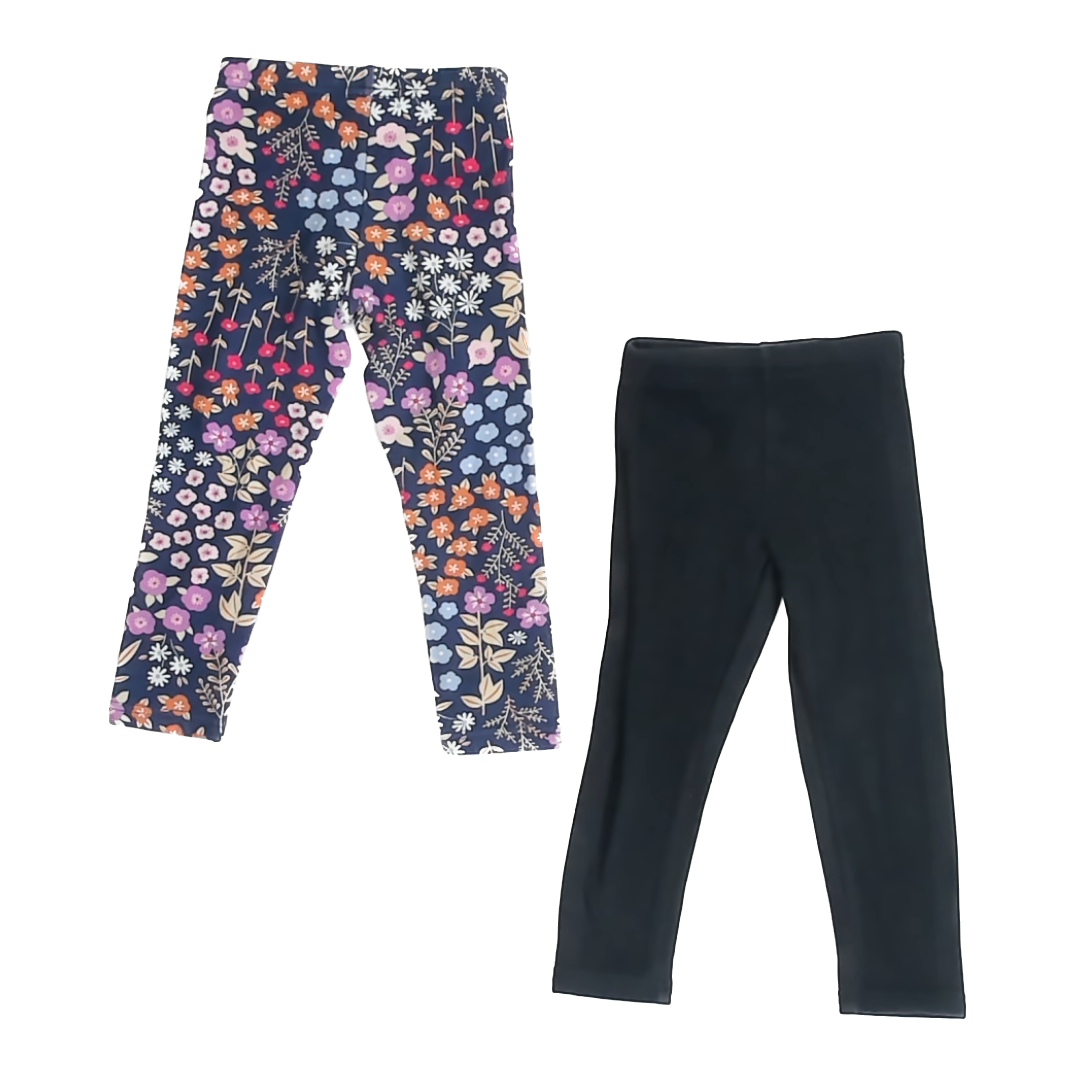 Carter's Girls Black | Navy Fleece-lined Leggings Size: 4T Black | Navy Fleece-lined