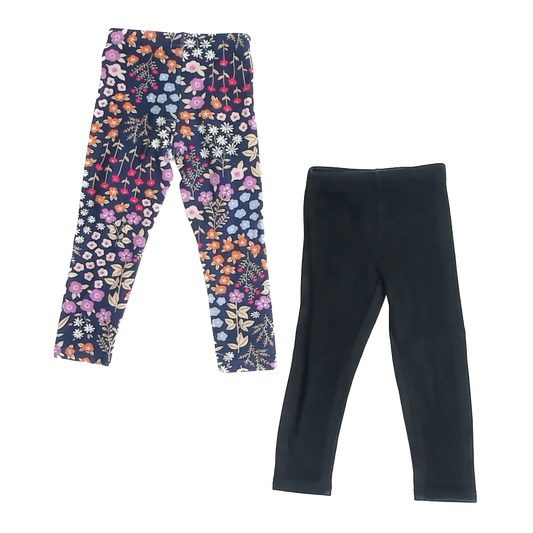 Carter's Girls Black | Navy Fleece-lined Leggings Size: 4T Black | Navy Fleece-lined