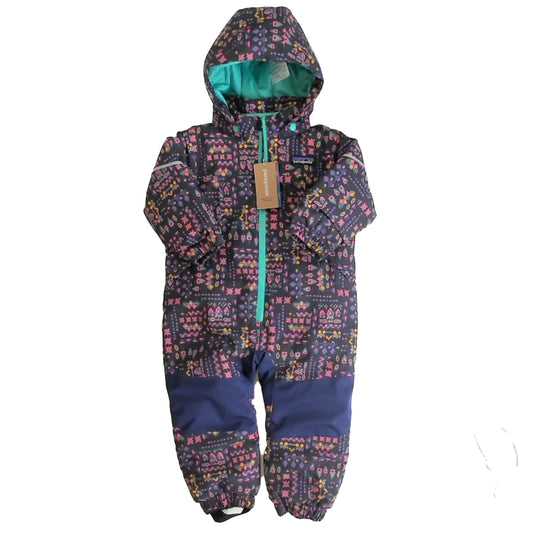 Patagonia Girls Black | Navy | Pink Snowsuit Size: 6-12 Months Black | Navy | Pink