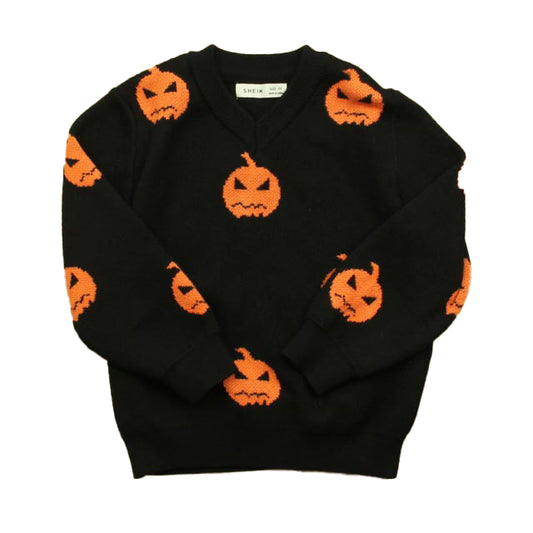 Shein Boys Black | Orange Pumpkins Sweater Size: 5T