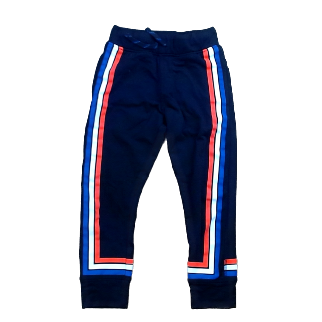 Rockets Of Awesome Boys Black | Orange White and Purple Line Stripes Casual Pants Size: 6 Years Black | Orange White and Purple Line Stripes