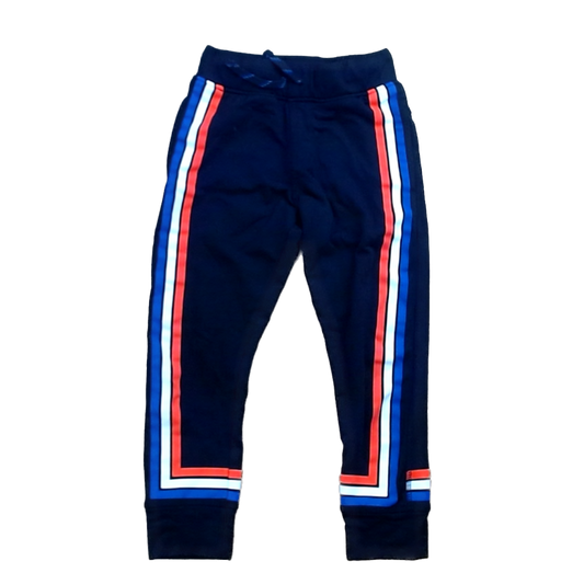 Rockets Of Awesome Boys Black | Orange White and Purple Line Stripes Casual Pants Size: 6 Years Black | Orange White and Purple Line Stripes