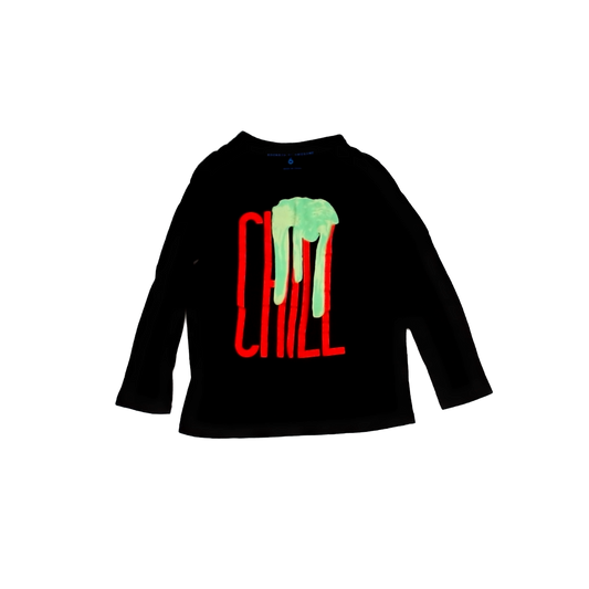 Rockets Of Awesome Boys Black | Orange words, green slime Long Sleeve Shirt Size: 6 Years Black | Orange words, green slime