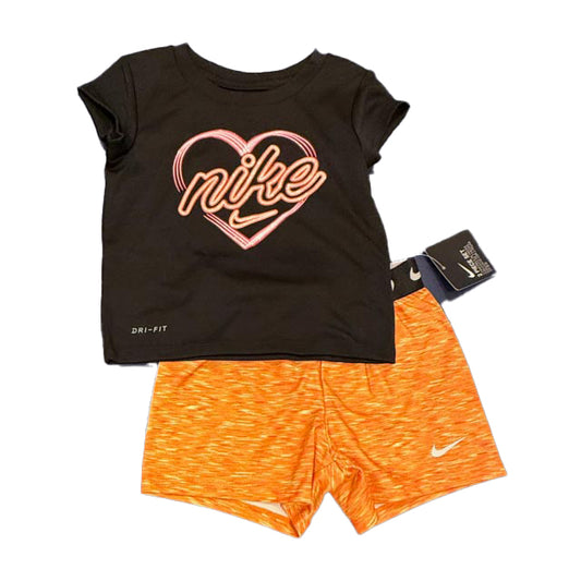 Nike Girls Black | Orange Apparel Sets Size: 2T Black | Orange