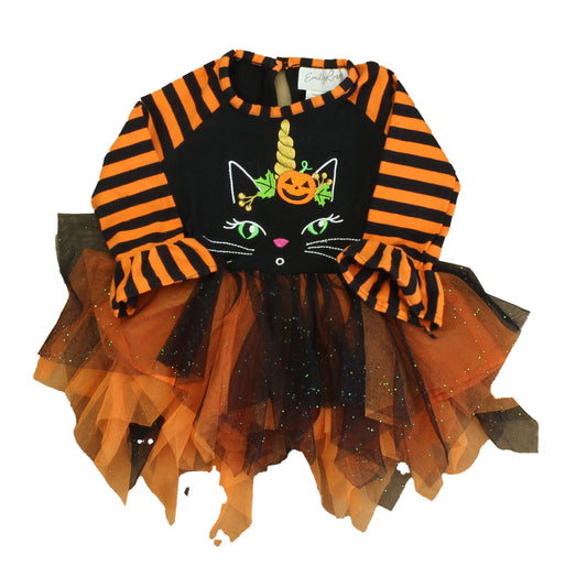Emily Rose Girls Black | Orange Dress Size: 18 Months Black | Orange